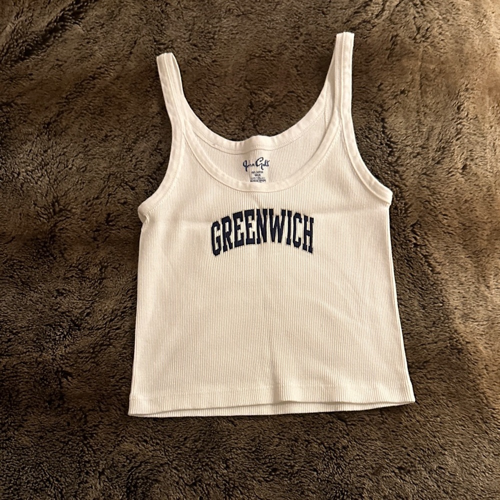 Greenwich Ribbed White Tank Top
